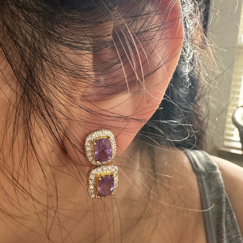 Amethyst gold and diamonds set - Picture 8 of 15